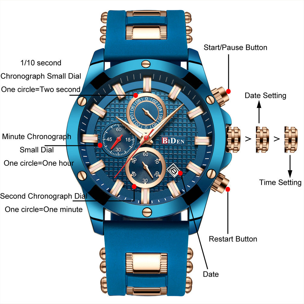 Velmora Chrono Noir – Herren Chronograph Uhr
